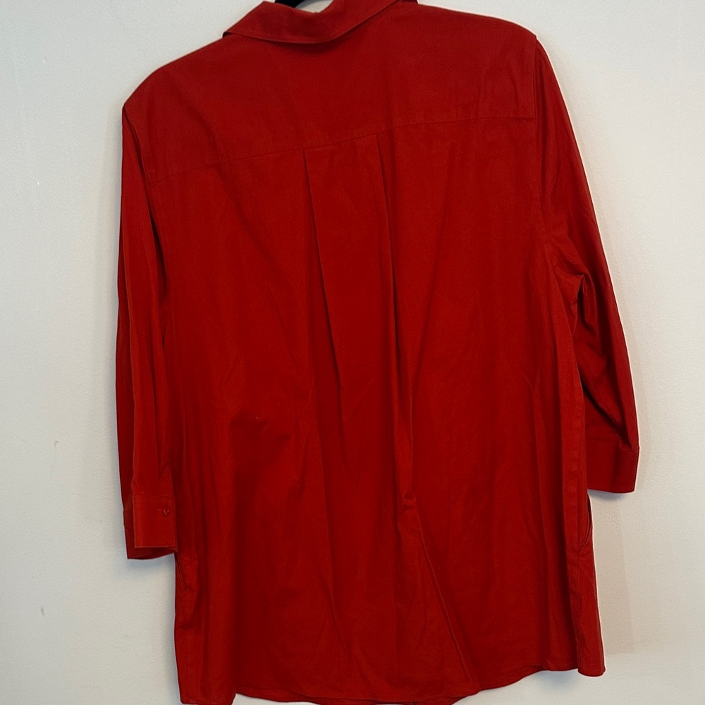 Chico's Vibrant Red Button Down Blouse - image 6